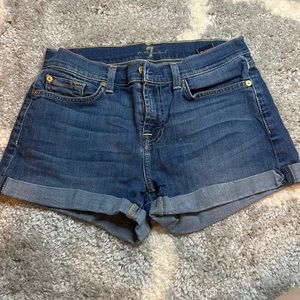 EUC 7 for all Mankind denim cuffed shorts size 26